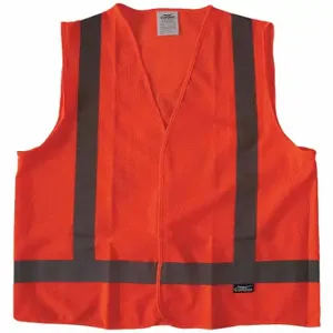 CONDOR 491R83 High Visibility Vest, ANSI Class 2, X, 2XL, Orange, Mesh Polyester, Hook-and-Loop, Single | CR2BYQ