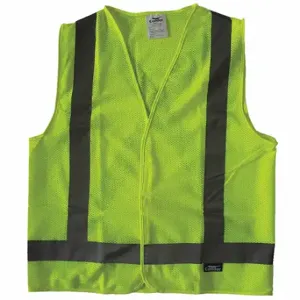 CONDOR 491R86 High Visibility Vest, ANSI Class 2, X, M, Lime, Mesh Polyester, Hook-and-Loop, Single | CR2BZN