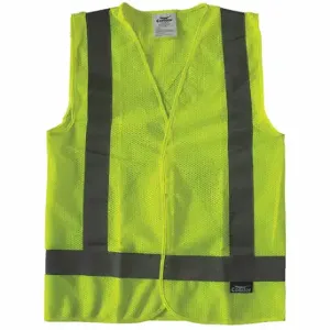 CONDOR 491R89 High Visibility Vest, ANSI Class 2, X, XS, Lime, Mesh Polyester, Hook-and-Loop, Single | CR2CAG