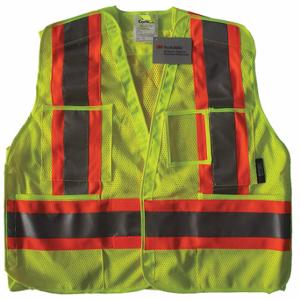 CONDOR 491T17 High Visibility Vest, ANSI Class 2, X, S/M, Lime, Mesh Polyester, Hook-and-Loop | CR2BZW
