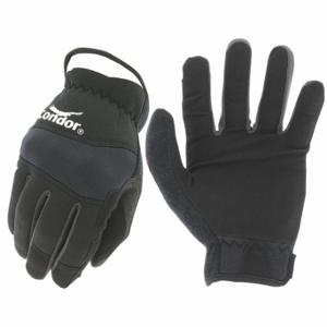 CONDOR 493V21 Mechanics Gloves, Mechanics Glove, Full Finger, Synthetic Leather, Hook-and-Loop Cuff | CR2DHL