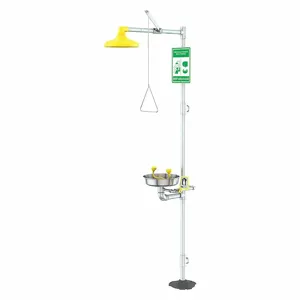 CONDOR 49EV44 Shower With Eyewash, Floor Mnt, Stainless Steel Bowl, Galvanized Steel Pipe, Std Mounting | CR2DTW