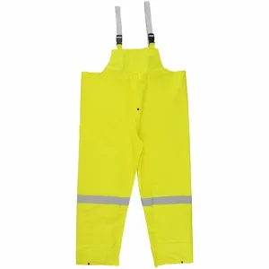 CONDOR 4GE70 Hi-Visibility Rain Bib Overall, ANSI Class E, XL, Rain Bib Overall, Snaps | CR2BVE