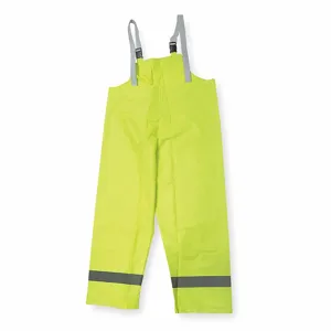 CONDOR 4GE68 Hi-Visibility Rain Bib Overall, ANSI Class E, M, Rain Bib Overall, Snaps | CR2BUX