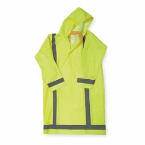 CONDOR 4GE77 Rain Jacket With Detachable Hood, U, 3Xl, Green, Snap, 2 Pockets, Jacket Jacket, Polyester | CR2BUB