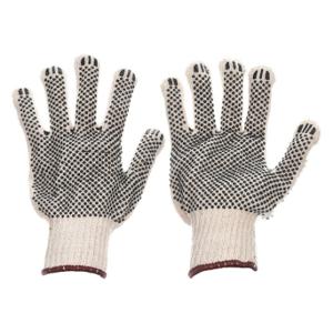 CONDOR 5AJ52 Knit Gloves, XS, Dotted, PVC, Full, Dotted, Cotton, Full Finger, White | CR2CTK