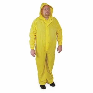 CONDOR 4PCF6 1 Piece Coverall Rainsuit With Hood Yellow 4xl | AD9BVB