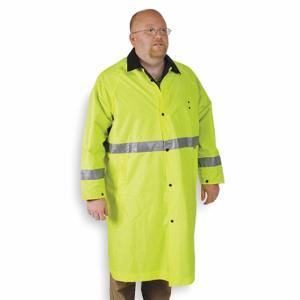 CONDOR 4PCW6 Rain Jacket, M, Green, Snap/Zipper, 2 Pockets, Shin Length | CR2DNV