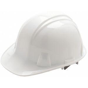 CONDOR 52LC84 Front Brim Hard Hat, 4 pt. Pinlock Suspension, White, Hat Size 6-1/2 to 8 | CD2HLX