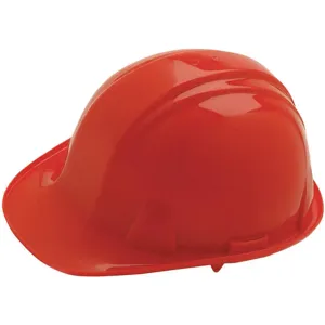 CONDOR 52LC95 Hard Hat, Front Brim, Red, 4 Pt. Ratchet Suspension, Size 6-1/2-8 | AX3MUA