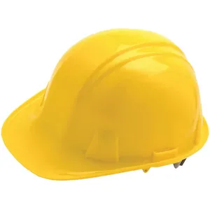 CONDOR 52LC86 Hard Hat, Front Brim, Yellow, 4 Pt. Pinlock Suspension, Size 6-1/2-8 | AX3MXJ