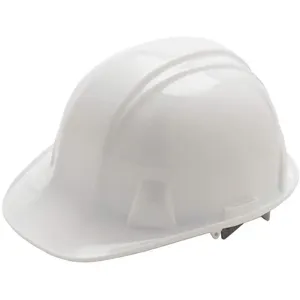 CONDOR 52LC92 Hard Hat, Front Brim, White, 4 Pt. Ratchet Suspension, Size 6-1/2-8 | AX3MTZ