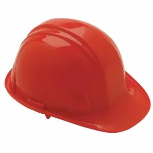 CONDOR 52LC95 Hard Hat, Front Brim, Red, 4 Pt. Ratchet Suspension, Size 6-1/2-8 | AX3MUA