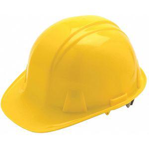 CONDOR 52LC96 Front Brim Hard Hat, 4 pt. Ratchet Suspension, Yellow, Hat Size 6-1/2 to 8 | CD2HLZ