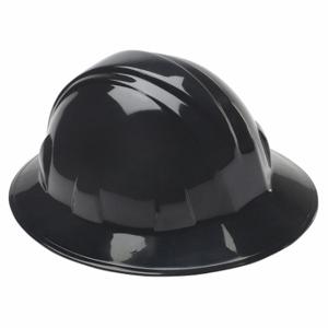 CONDOR 52LD07 Hard Hat, Full Brim Head Protection, ANSI Classification Type 1, Class E, Black | CR2BTA