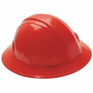 CONDOR 52LD08 Hard Hat, Full Brim Head Protection, ANSI Classification Type 1, Class E, Red, No Graphics | CR2BTE