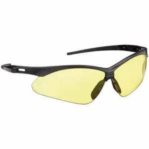 CONDOR 52YP41 Safety Glasses, Anti-Scratch, No Foam Lining, Wraparound Frame, Half-Frame, Black, Black | CR2BCP