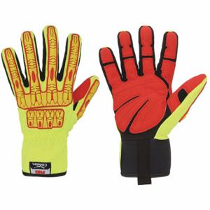 CONDOR 53GN03 Mechanics Gloves, 3XL, Riggers Glove, Full Finger, Slip-On Cuff, TPR, Yellow, 1 Pair | CR2DFY