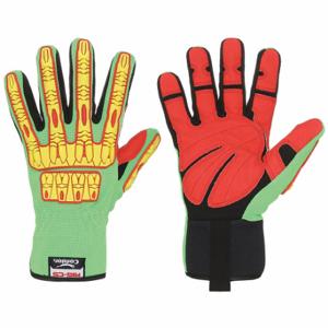 CONDOR 53GN08 Mechanics Gloves, Size 2XL, Riggers Glove, Kevlar, Slip-On Cuff, Green, Unlined, TPR | CR2DFC