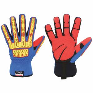 CONDOR 53GN10 Mechanics Gloves, Size S, PVC, Slip-On Cuff, Blue, Unlined, Coated Palm [SUBHEAD], 1 Pair | CR2DEX