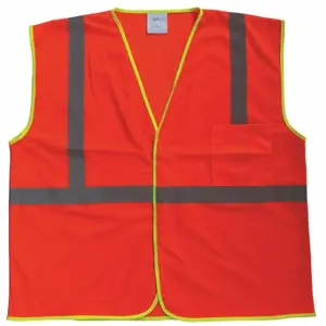 CONDOR 53YK35 High Visibility Vest, U, S/M, Orange, Mesh Polyester, Hook-and-Loop, Double | CR2CBZ