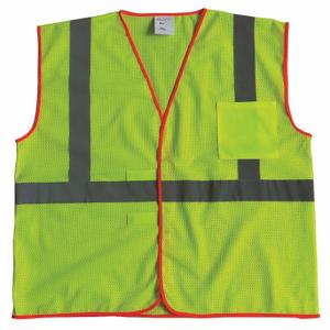 CONDOR 53YK39 High Visibility Vest, U, S/M, Lime, Mesh Polyester, Hook-and-Loop, Single | CR2CBX