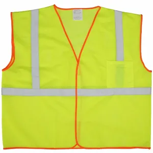 GRAINGER 53YK40 Traffic Vest, Yellow/Green, Silver Stripe, Hook-And-Loop, L/XL Size | AX3NFB