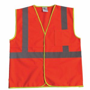 CONDOR 53YK44 High Visibility Vest, U, L/XL, Orange, Solid Polyester, Hook-and-Loop, Double | CR2CBW