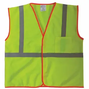 CONDOR 53YK47 High Visibility Vest, U, S/M, Lime, Solid Polyester, Hook-and-Loop, Double | CR2CBY