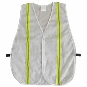 CONDOR 53YL97 High Visibility Vest, U, Universal, White, Mesh Polyester, Hook-and-Loop, Double | CR2CCA