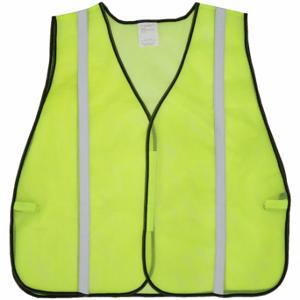 CONDOR 53YM02 High Visibility Vest, Vertical, 2XL/3XL, Lime, Mesh Polyester, Hook-and-Loop | CR2CCB