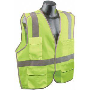 CONDOR 53YN10 Breakaway Vest, Yellow/Green With Silver Stripe, Hook-and-Loop Closure, L/XL | CD3XTZ