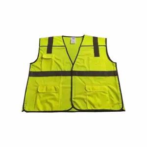 CONDOR 53YN43 High Visibility Vest, ANSI Class 2, U, 2XL/3XL, Lime, Mesh Polyester, Hook-and-Loop | CR2BVZ