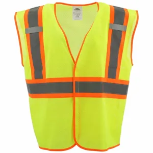 CONDOR 53YN52 Traffic Vest, Yellow/Green with Silver Stripe, 4XL/5XL | CD2HTA