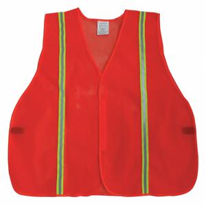 CONDOR 54VH93 High Visibility Vest, Vertical, 3Xl Size, Orange, Mesh Polyester | CH6KGH