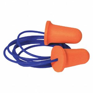CONDOR 55KN51 Bell Ear Plugs, 33 dB Noise Reduction NRR, Corded, Universal, Orange, PK 100 | CF2PPD