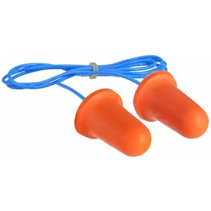 CONDOR 55KN51 Bell Ear Plugs, 33 dB Noise Reduction NRR, Corded, Universal, Orange, PK 100 | CF2PPD