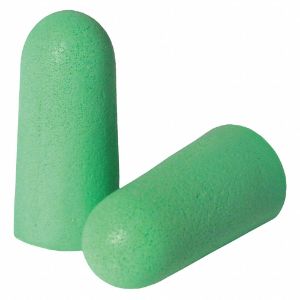 CONDOR 55KN52 Bullet Ear Plugs, 33 dB Noise Reduction NRR, Uncorded, Universal, Green, PK 200 | CF2NUD