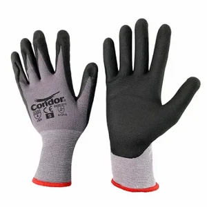 CONDOR 60WF82 Coated Glove, XL, Sandy, Nitrile, Full Finger, 1 Pair | CR2CPV