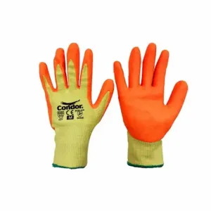 CONDOR 61CV50 Cut-Resistant Gloves, M, Ansi Cut Level A5, Palm, Dipped, Nitrile, Foam, Orange, 1 Pr | CR2CHA