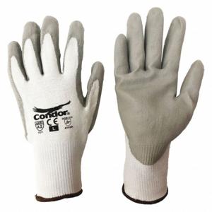 CONDOR 61CV56 Cut-Resistant Glove, L, Smooth, Polyurethane, Palm, Ansi Abrasion Level 4, Full Finger | CR2CQJ