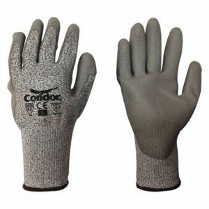 CONDOR 61CV63 Cut-Resistant Glove, 2Xl, Smooth, Polyurethane, Palm, Ansi Abrasion Level 4, Knit Cuff | CR2CQF