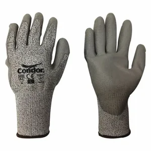 CONDOR 61CV60 Cut-Resistant Glove, M, Smooth, Polyurethane, Palm, Ansi Abrasion Level 4, Full Finger | CR2CQL