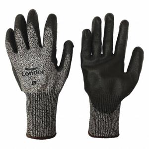 CONDOR 61CV64 Cut-Resistant Glove, S, Smooth, Polyurethane, Palm, Ansi Abrasion Level 4, Full Finger | CR2CQR