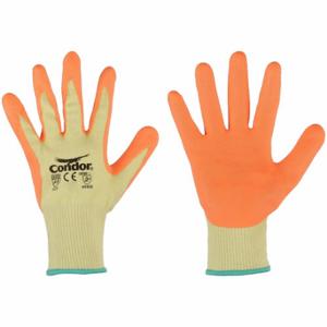 CONDOR 61CV71 Cut-Resistant Gloves, L, Ansi Cut Level A5, Palm, Dipped, Nitrile, Foam, Orange, 1 Pr | CR2CGU