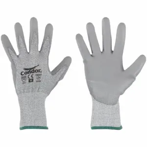 CONDOR 61JC35 Knit Gloves, Size L, ANSI Cut Level A2, Palm, Dipped, Polyurethane, HPPE, 1 Pair | CR2CHM