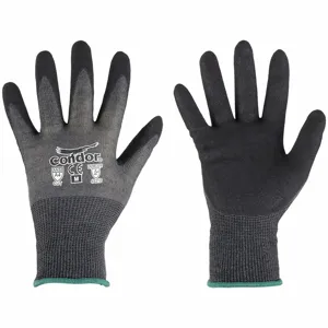 CONDOR 61JC49 Knit Gloves, Size M, ANSI Cut Level A4, Palm, Dipped, Nitrile, Kevlar, Palm | CR2CHU