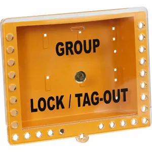 CONDOR 437R34 Group Lockout Box, 11 x 12-1/2 Inch, Yellow, Steel | CD3VGX