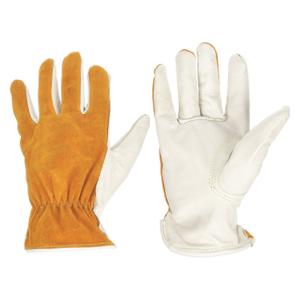 CONDOR 786ET1 Leather Gloves, Size XL, Cowhide, Premium, Glove, Full Finger, Shirred Slip-On Cuff | CR2CZA