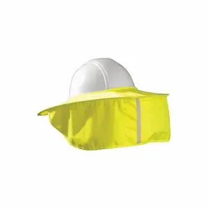 CONDOR 899-HVYS Visor With Neck Shade, Hi-Visibility Yellow, Cotton, Over-the-Hat With Wide Brim, Hard Hat | CR2BTM 33Y777